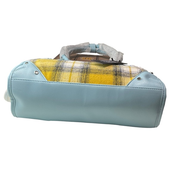 Von Dutch Lane Blue and Yellow Plaid Shoulder Bag - Picture 4 of 8